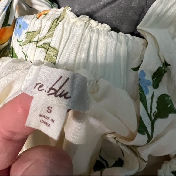 Re blu babydoll style short dress orange & blue flowers size small - Picture 4 of 7